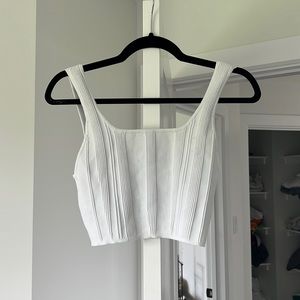 Babaton sculpt knit square neck crop